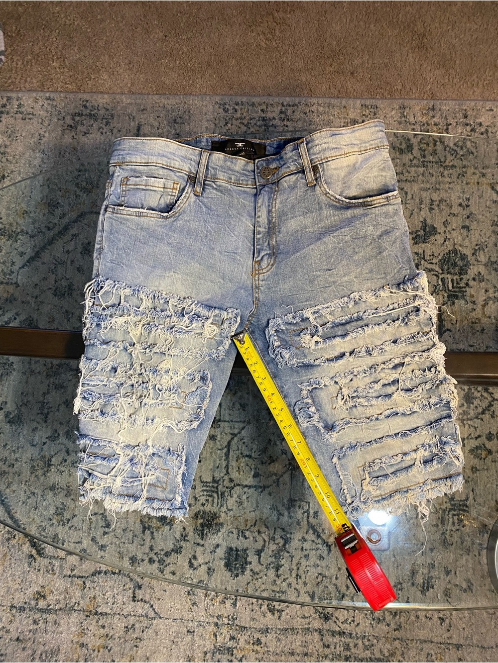 Distressed Light Blue Men’s Denim Jorts